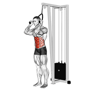 cable standing crunch (with rope attachment) | כפיפת בטן בעמידה בכבל (עם חבל)